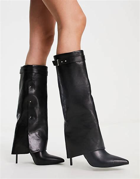 asos black knee boots|asos black high heel boots.